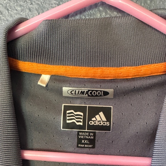 adidas Polo Shirt with Gray and Orange Stripes - Picture 3 of 5